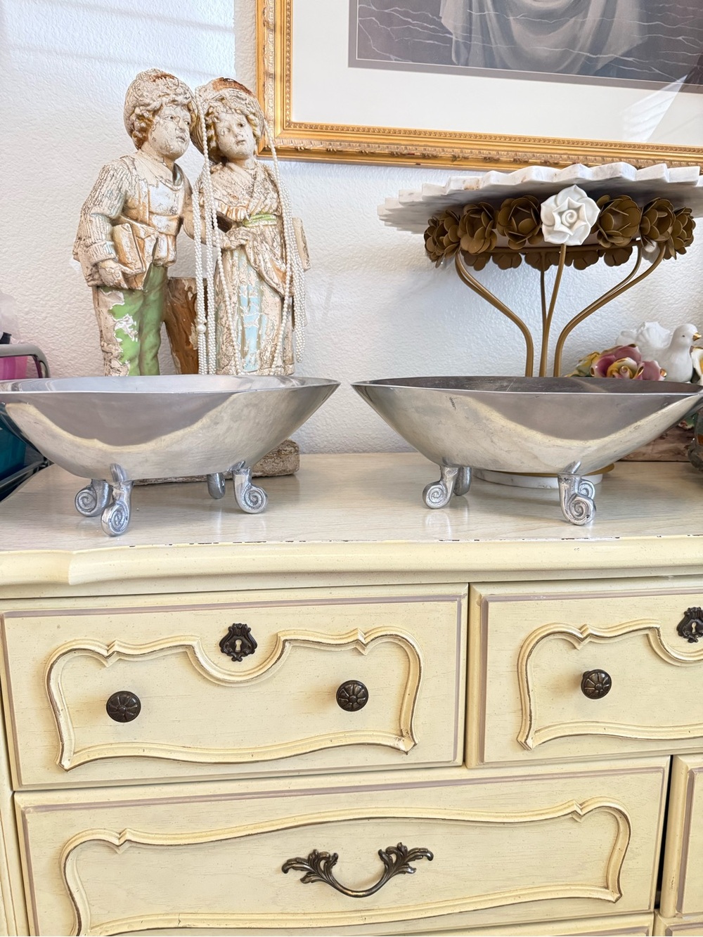 Vintage Silver Footed Centerpiece Bowl Set